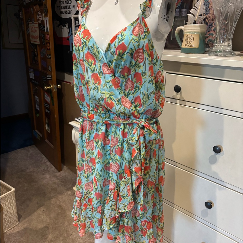 LC Lauren Conrad | Faux-Wrap Dress, Pomegranate Print